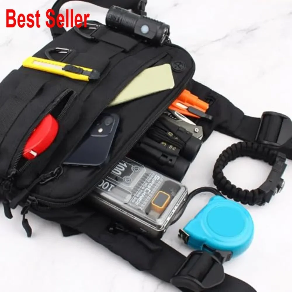 Nylon Tactical Chest Bag Large Capacity Water Resistant